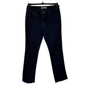 Levi’s 505 SZ 28 Straight Jeans Stretch Zip-Fly Pockets Mid-Rise Dark Wash Women
